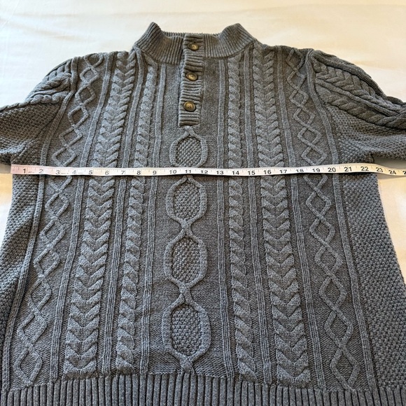 Tilley Cable Kit Sweater Men's Gray Size M - Picture 8 of 11